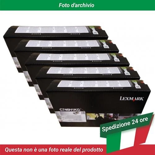 C746H1KG Lexmark C746 Toner Black High Yield 5 Pack