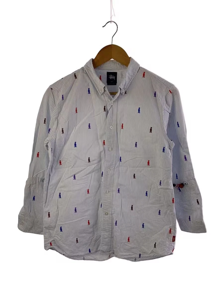 Stussy Long Sleeve Striped Casual Button-Down Shirts for Men for
