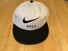 Nike Golf Hat White & Black Adjustable Cotton Embroidered Logo