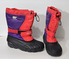 Sorel Flurry Boots Youth Size 5 Pink Waterproof Winter Snow Nylon NY1810-608