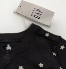 BABY GAP Print Body Suit Black Stars Long Sleeves Sz 6-12 Mo NWT NEW $24.99 — photo 2