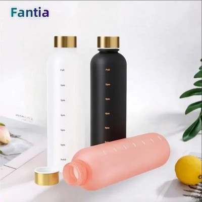 1 Stück Sport Wasserflasche Zeitmarker Fitnessstudio Reise Trinkflasche Set