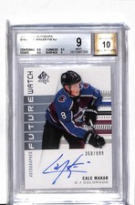 2019 SP Authentic Future Watch Cale Makar FW #149 /949 Rookie /949 BGS 9 Auto 10