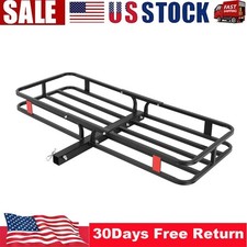 Hitch Cargo Carrier Iron Hitch Rack Basket With Stabilizer And Straps 500lbs