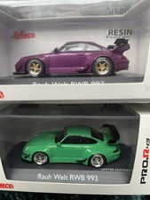 1:43 Schuco X2 Pro R43 Porsche Rauh Welt RWB 993 grün & lila RARE COMBO