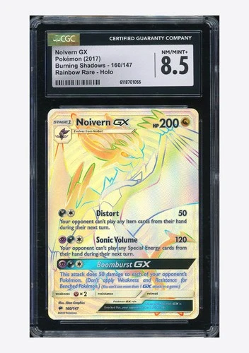 Pokemon CGC 8.5 Noivern GX Secret Rare 2017 160/147 Burning Shadows English