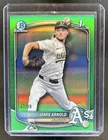 2025 Bowman Draft Jamie Arnold Chrome Green Refractor 1st #/99 Damaged