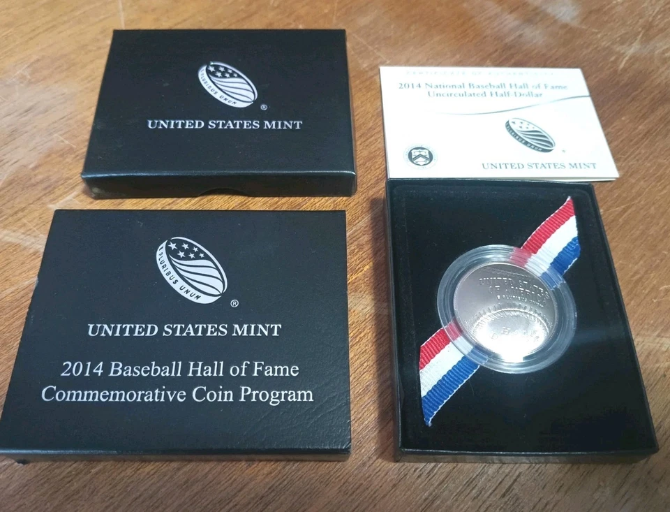 (1) 2014 P Baseball Hall of Fame $1 Silver Dollar Proof Coin w/ Box & COA - Image 3 of 3