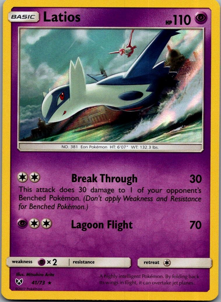 Latios 41/73 Holo Rare Shining Legends Pokemon Near Mint