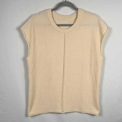 #ad Elegant Beige Sleeveless Knit Top. Brand Unknown. Womens Size L. Coastal. Spring $13.00