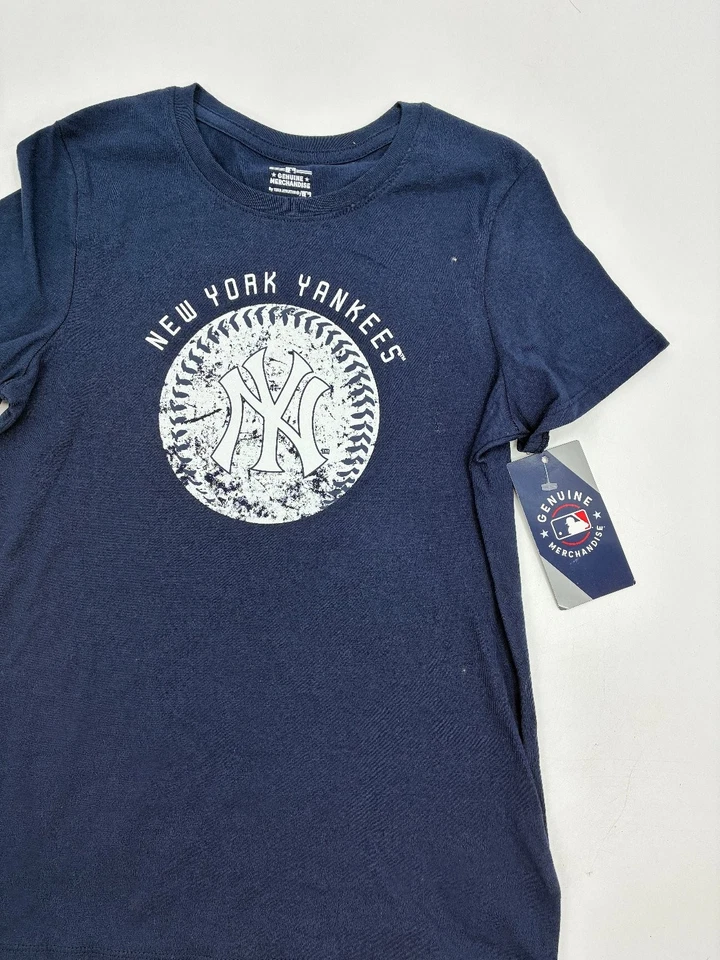Camiseta MLB New York Yankees Niñas Talla L Azul Marino Manga Corta Gráfico Logo Nueva Foto 2 de 4
