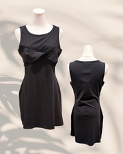 NWT Anthropologie Celandine Black Soft Cotton Twist Front Bodycon Tank Dress M