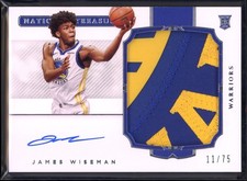2020-21 Panini National Treasures James Wiseman Rookie Auto Patch 11/75
