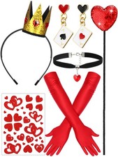 6 Pcs Halloween Queen Costume Accessories for Women Heart Crown Party Accesso...