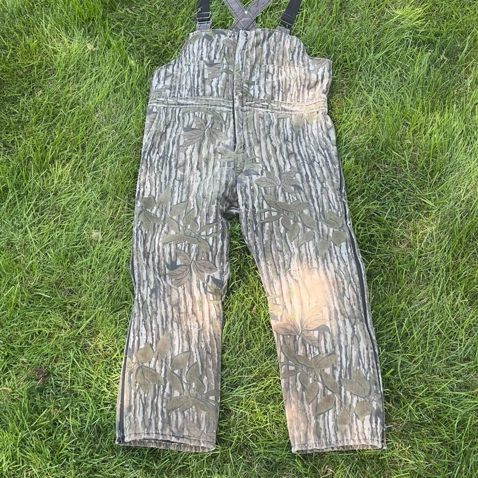 Vtg Walls Blizzard Pruf Realtree Bib Set Men XL Tree Bark Camouflage Made In USA - Image 4 of 4