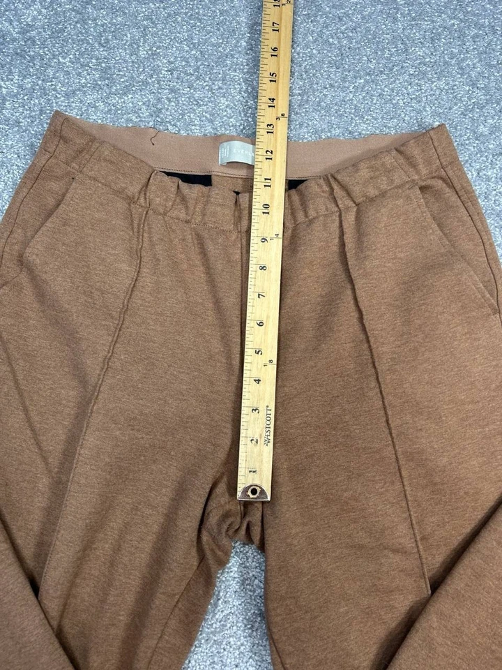 Everlane Dream Pants Women Medium Brown Drawstring High Rise Pleated Tapered Leg - Image 4 of 4
