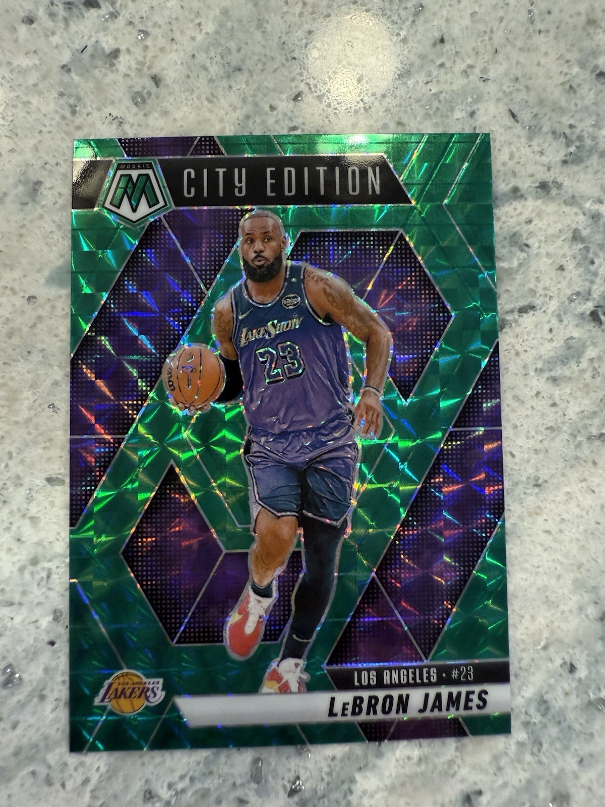 2024-25 Panini Mosaic - City Edition LeBron James #286 Green Mosaic Prizm