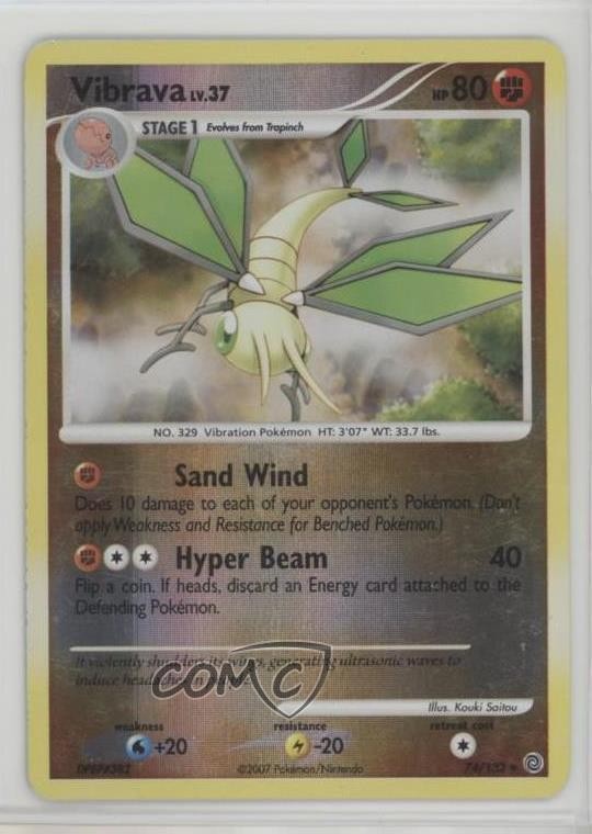 Vibrava Reverse Foil Pokémon Diamond & Pearl Secret Wonders #74 2007