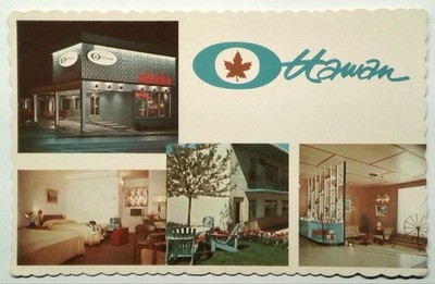 Vintage Macie's Ottawan Motel Ottawa Ontario Photochrome Postcard