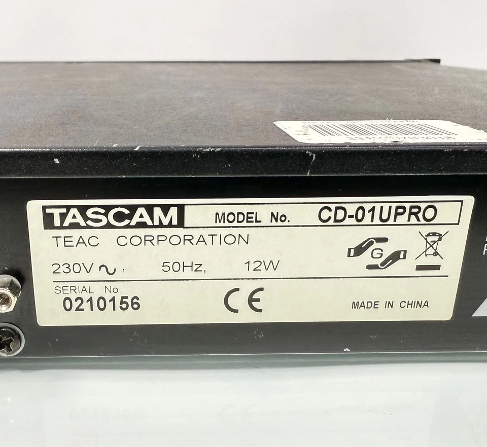 TASCAM CD-01U PRO Professional CD Player  with Rack Mount, Voltage  230V ~ - Image 3 of 4