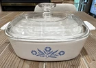 Vintage Corning Ware Blue Cornflower P-2-B 2 Qt Casserole Dish 8x8x2 With Lid