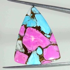 25.30Cts Cotton Candy Pink Copper Turquoise Pear Cabochon Loose Gemstone