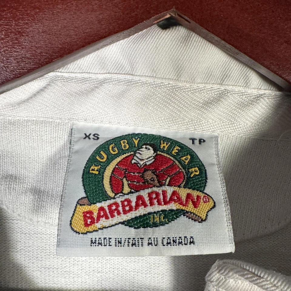 Camisa Ohio State Buckeyes Para Hombres XS Gris Universidad Remo Rugby Rayas Bárbaro Foto 3 de 4