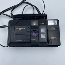 Argus G835 DX 35mm Film Camera 34mm F3.5 Lens Auto Focus/Flash Untested