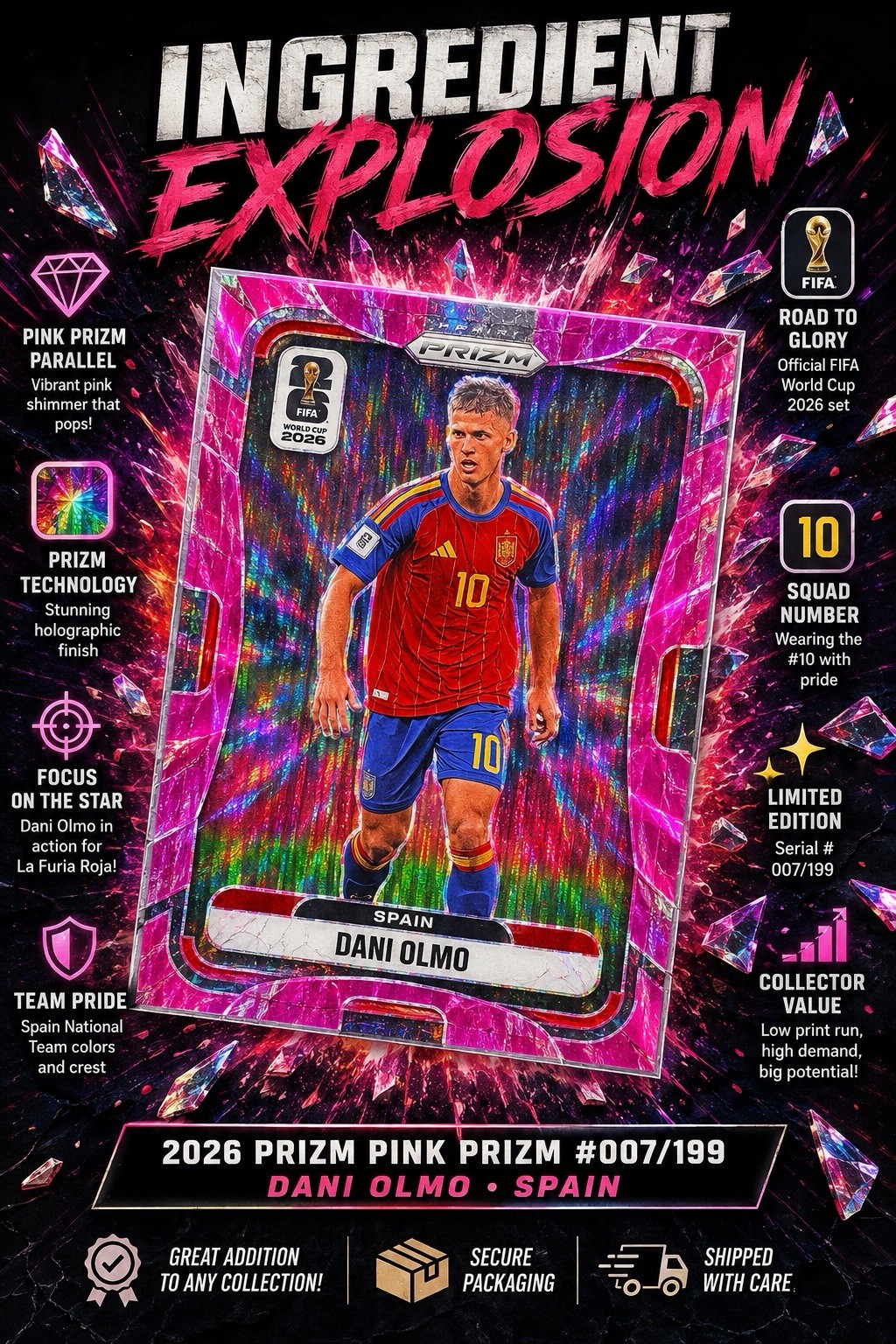 Dani Olmo #82 Pink Prizm 007/199 Parallel