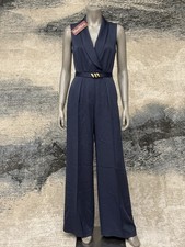 Max Mara Envers Satin Tuxedo Jumpsuit - Midnightblue Size 10 BNWT RRP �909