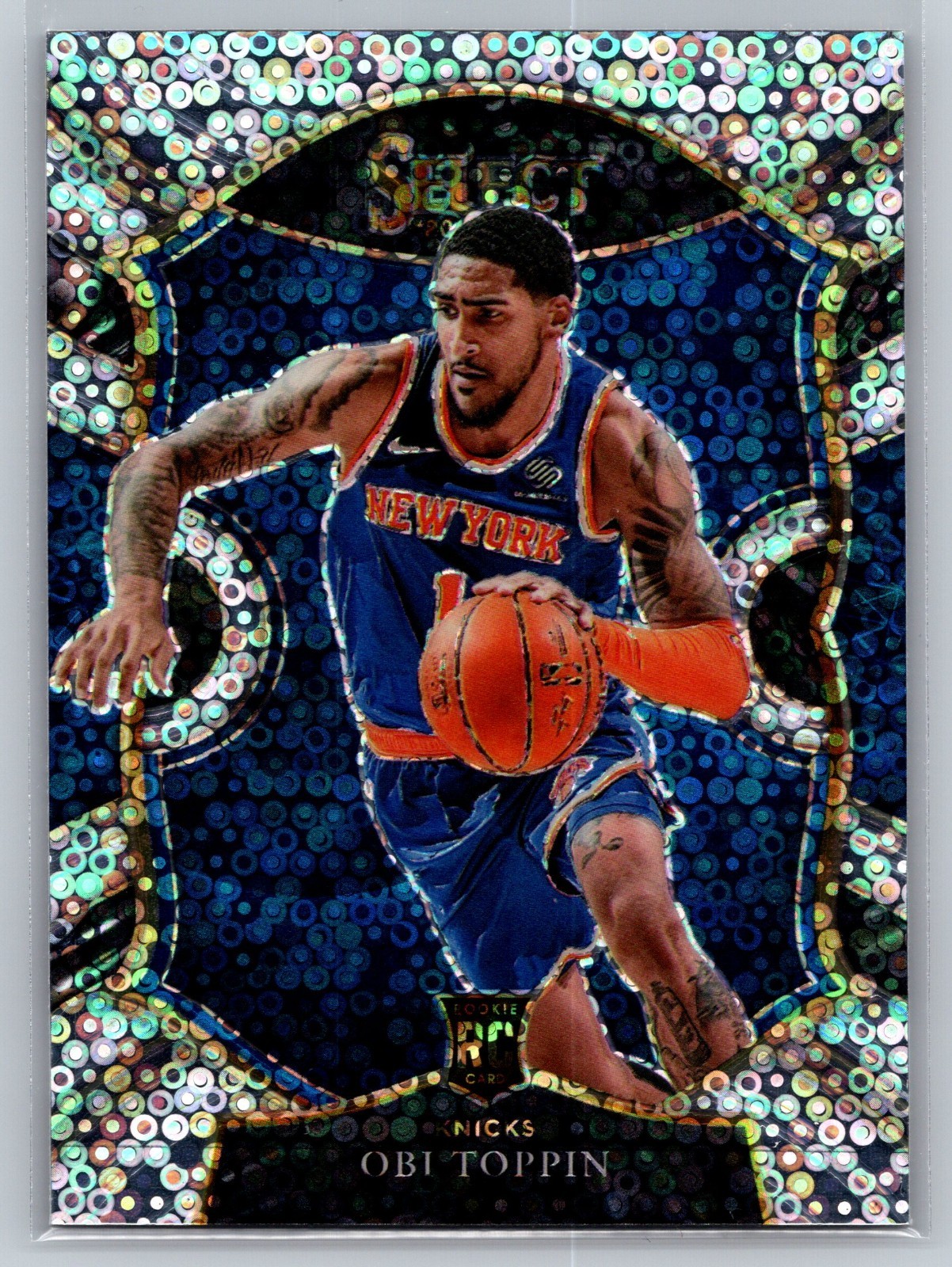 2020-21 Panini Select Concourse Disco Prizm #68 Obi Toppin Rookie RC
