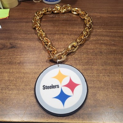 NFL Pittsburgh Steelers 3D Fan Chain Gold, Hard Foam  Logo, Team Rave