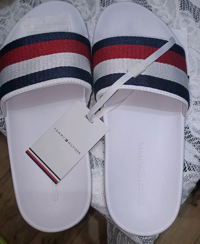 Tommy Hilfiger Damen Pantoletten / Sandalen weiß nagelneu mit Etikett - Bild 6 von 8