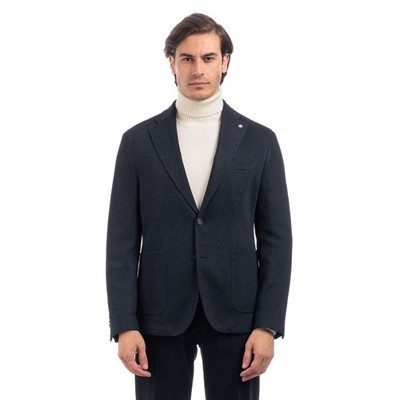 Manuel Ritz Blazer Einreiher Wolle Taschen Aufnäher