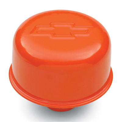 Proform Crankcase Breather 141-786; Chevy Performance Orange, Steel for Chevy