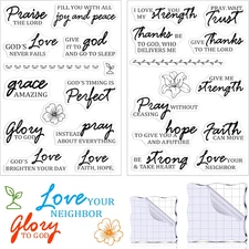 2 Sheets Bible Verse Clear Stamps Set Sympathy Sentiment Christian Scrapbooking