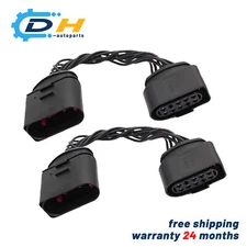 2× 10 to 14 Xenon Headlight Wiring Harness Connector Plug Adapter 8 PIN for AUDI