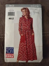 Vintage Dress Sewing Pattern UnCut See & Sew 1990's Size XS-S-M #4612