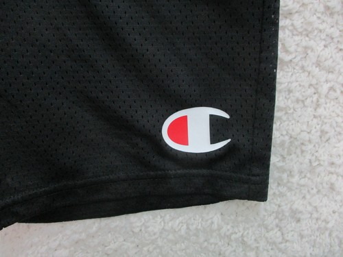 Champion Shorts Large Youth Black Athletic Pockets Logo Stretch Basketball Boys - Picture 2 of 8
