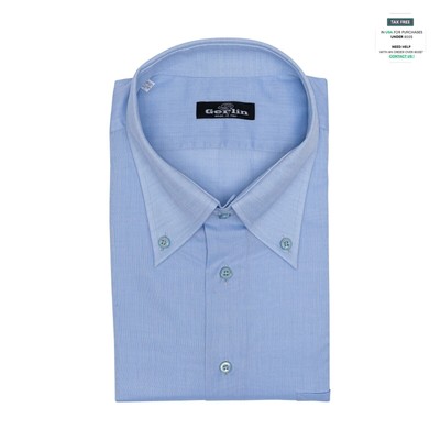 Luxus Gerlin Hemd Button-Down Blau Baumwolle 17.75 - 45 1O Bijan