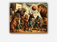 Basketball Player NBA humorous & surreal twist anthropomorphized Art #1 Reprint
