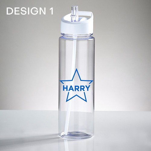 Personalised Water Bottle With Straw Sport Drinks Flask 750ml - Picture 2 of 7