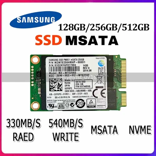 Samsung PM851 mSATA 128GB 256GB 512GB SSD Mini SATA 3 Internal Solid State Drive