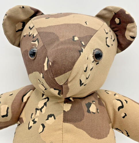 Vintage Stuffed Animal Camouflage Bear Plush Toy 12" Camo Sitting Military - Picture 2 of 8