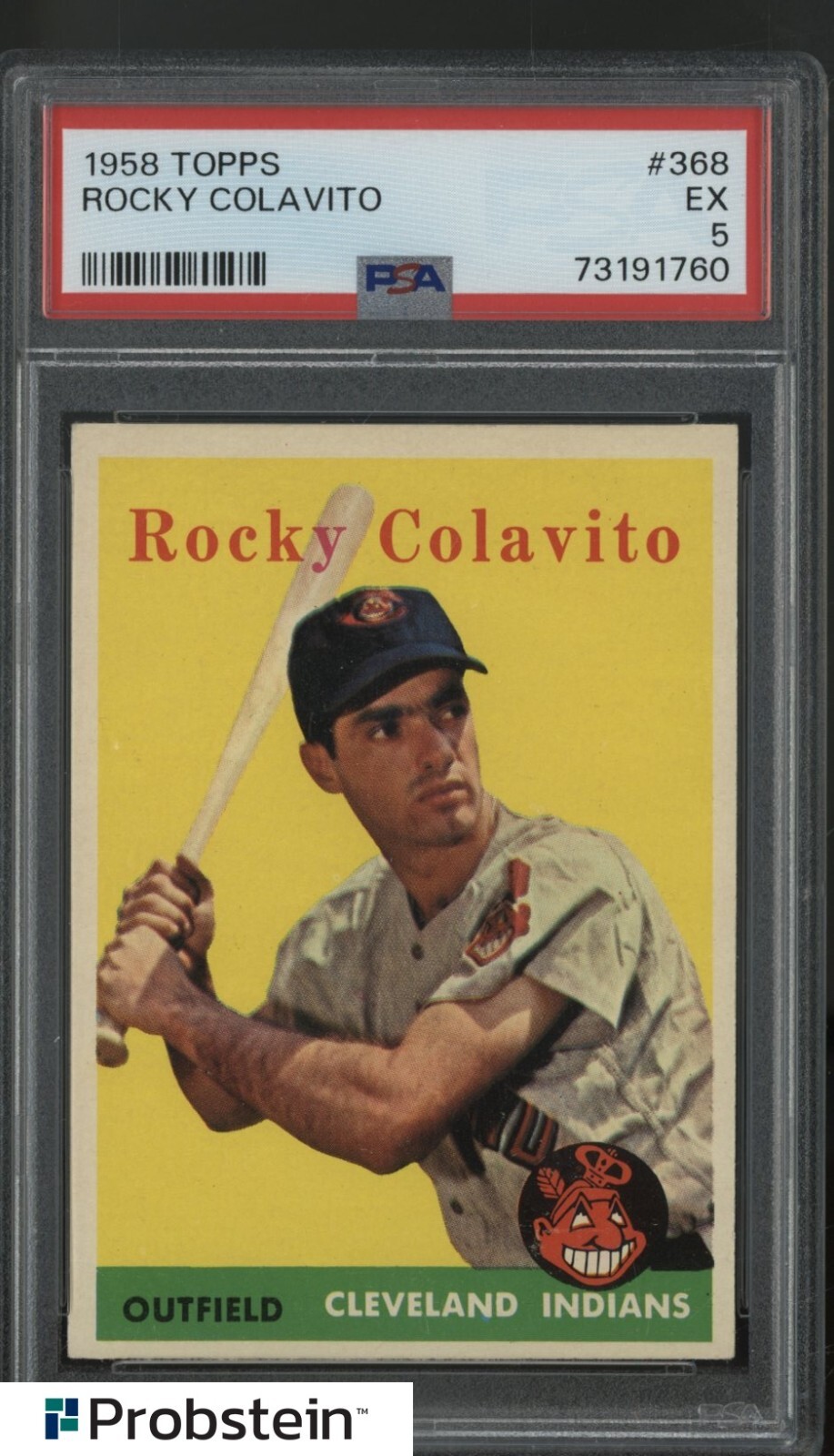 1958 Topps #368 Rocky Colavito Cleveland Indians PSA 5 EX