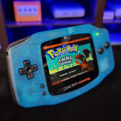 GAMEBOY ADVANCE 本体 IPS V5 Blue Game Boy Advance GBA Console with iPS V5 Backlight Backlit