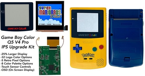 GameBoy Color Q5 V4 IPS Backlight Kit Illuminated Logo + Shell for Game Boy GBC - Picture 26 of 40