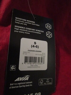 Avia Women's Active Crop Length Fashion Leggings Blue S Small 4-6