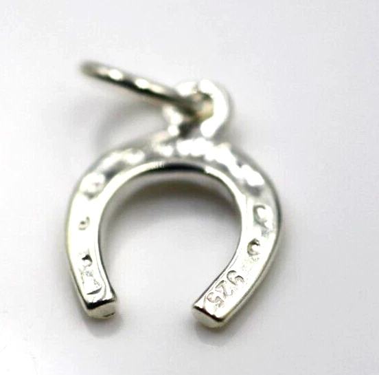 Sterling Silver Small Lucky Horse Shoe Horseshoe Charm with jump ring -Free Post