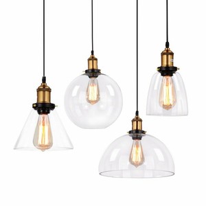 Light Pendant Bell Glass Shade Ceiling Lamp Pendent Lighting Clear